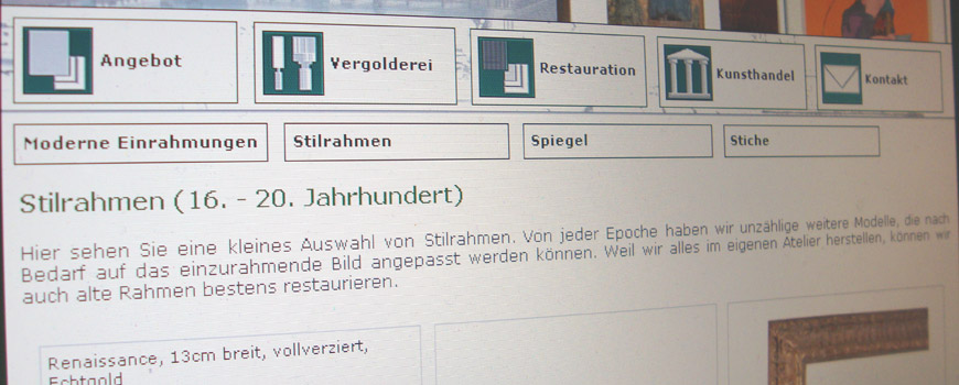 Webauftritt und umfangreiche Fotoretouchen